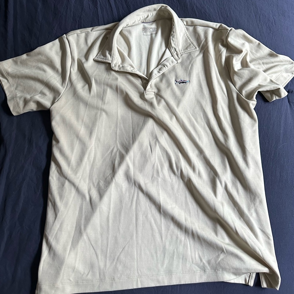 Patagonia Cream Polo Shirt Casual Knit